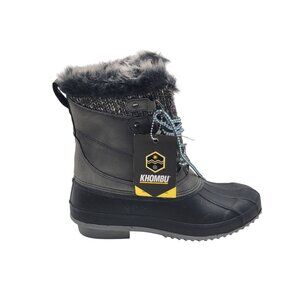 Khombu Kerigan Womens Winter Boots‎ Size 7.5M Black Gray Waterproof